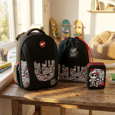 Шкільний набір Yes  H-28_Collection "SubSurf. Black and White" 3 предм.