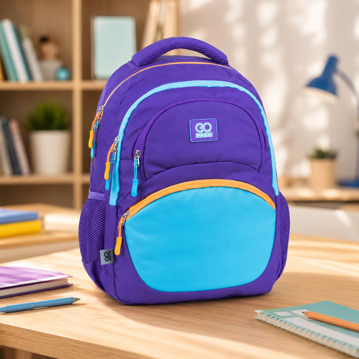 Рюкзак GoPack Education 175M-1 Color block — Шкільні рюкзаки