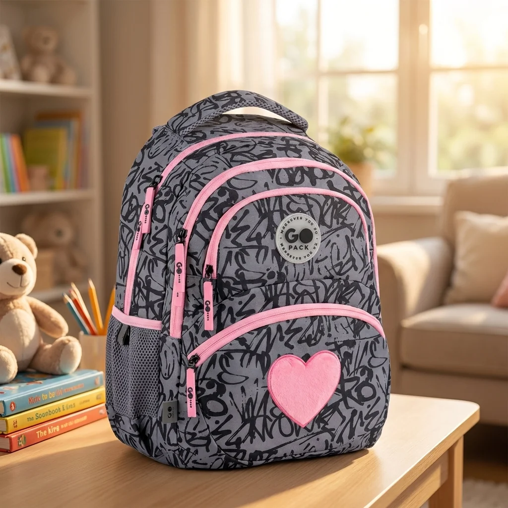 Рюкзак шкільний GoPack Education Fluffy Heart GO26-175M-4 — Шкільні рюкзаки
