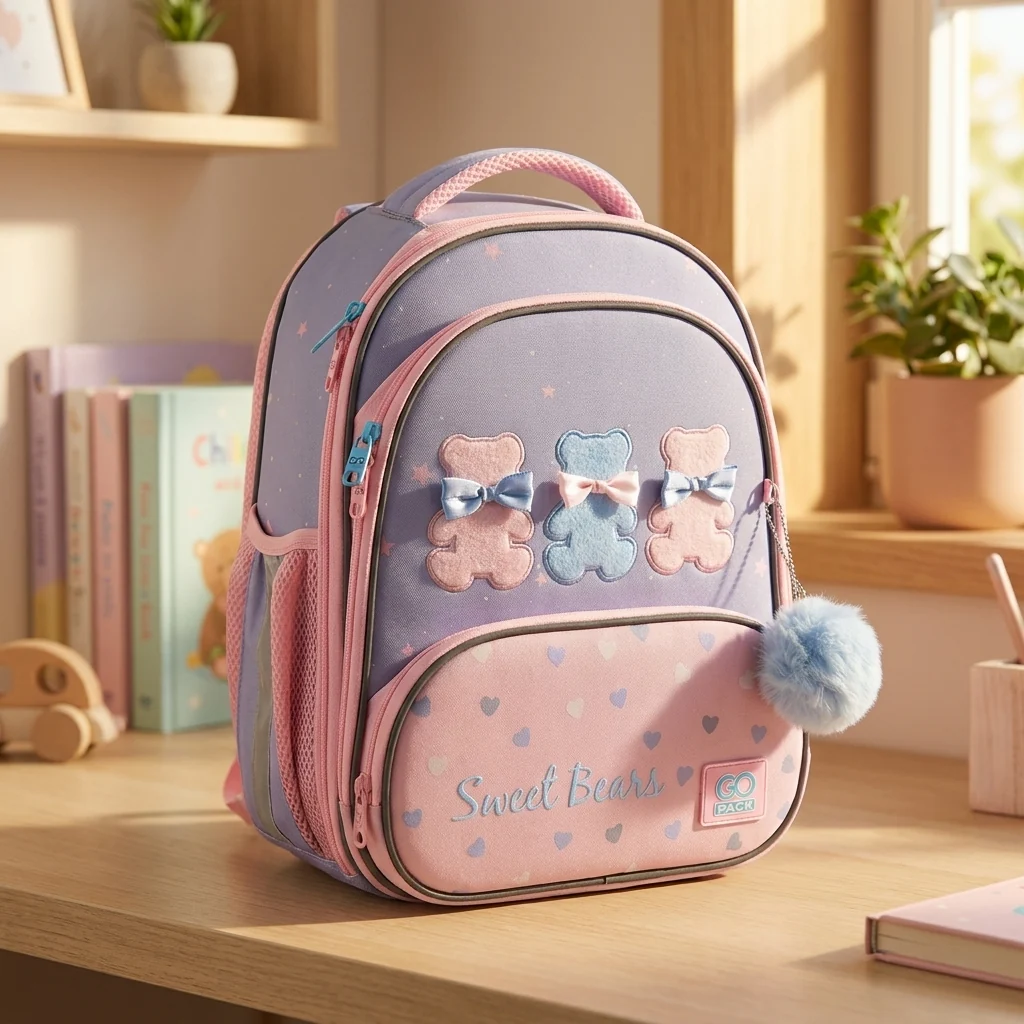 Рюкзак шкільний каркасний GoPack Education Lovely Bears GO25-597M-2 — Каркасні ортопедичні