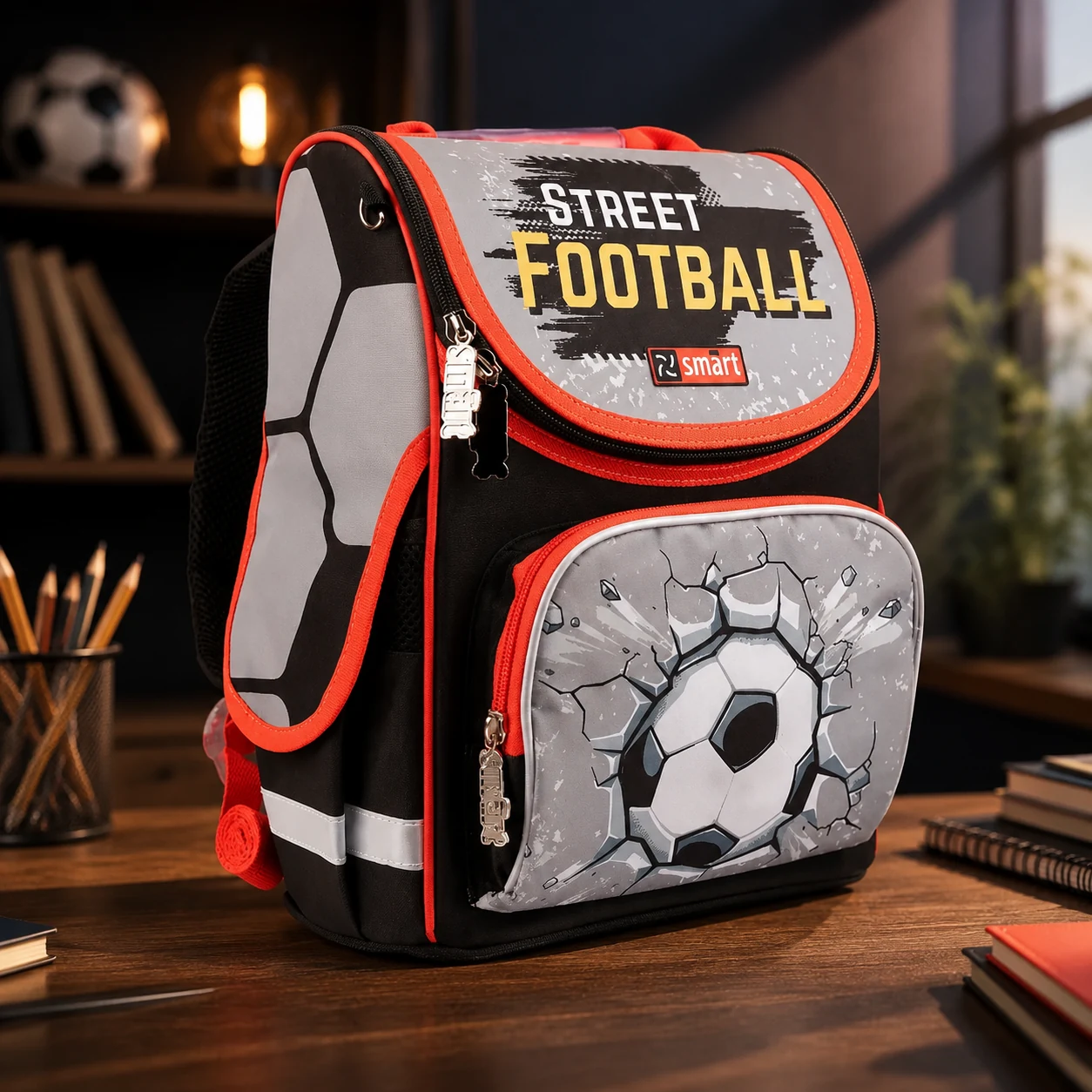 Рюкзак шкільний каркасний Smart PG-11 Football — Каркасні ортопедичні
