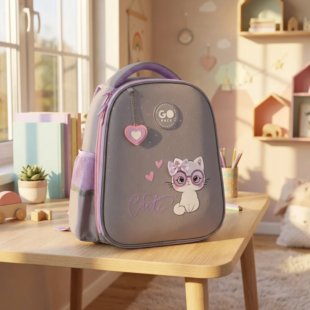 Рюкзак шкільний напівкаркасний GoPack Education Cute Kitty GO26-165S-3 — Каркасні ортопедичні