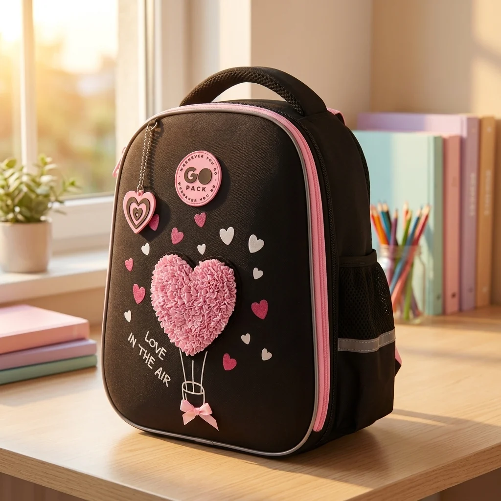 Рюкзак шкільний напівкаркасний GoPack Education Heart GO26-165S-2 — Каркасні ортопедичні