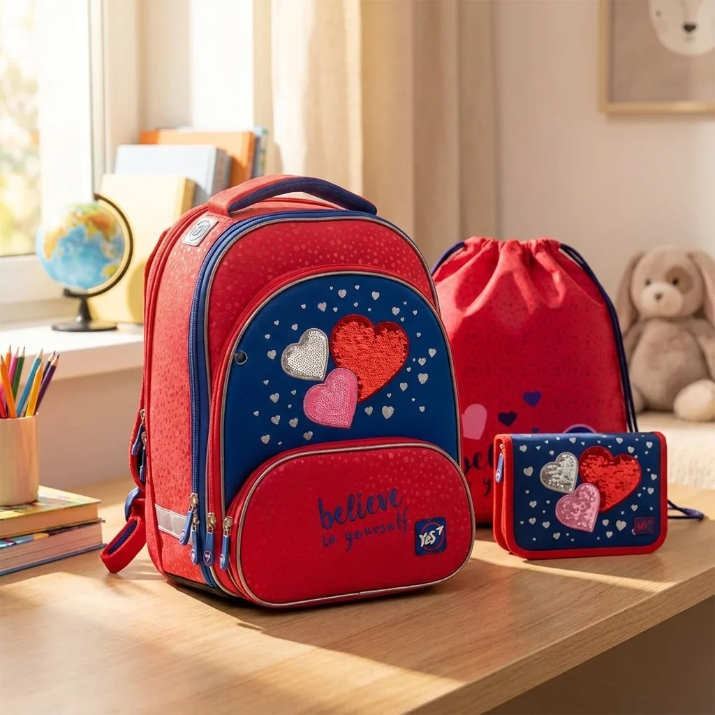 Шкільний набір Yes  S-30 Juno Ultra_Collection "Heart beat" 3 предм. — Шкільні рюкзаки